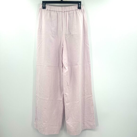 Open Edit Pink Wide Leg Lightweight Linen Blend Pants Women's Small - Picture 6 of 7
